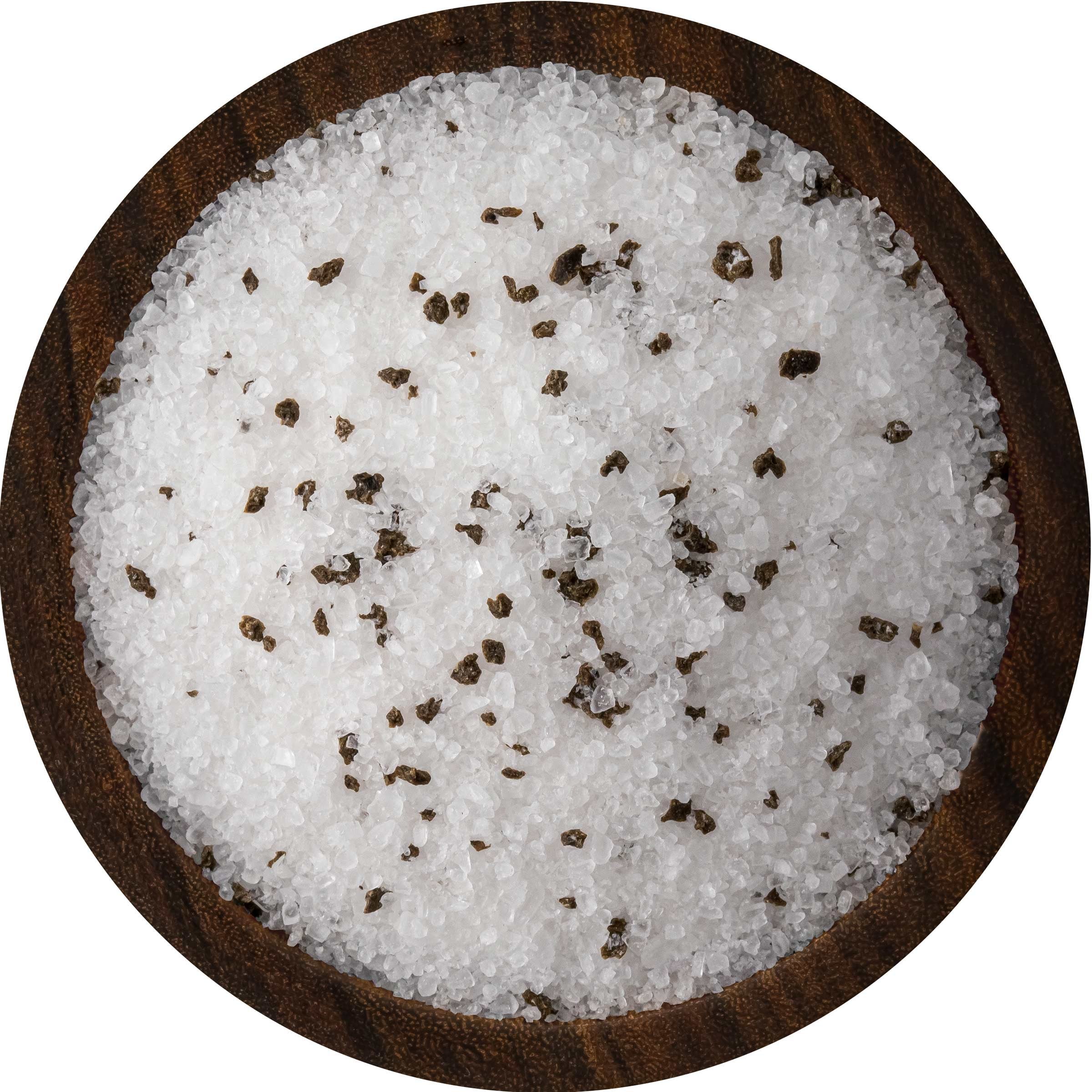Bowl of black truffle sea salt