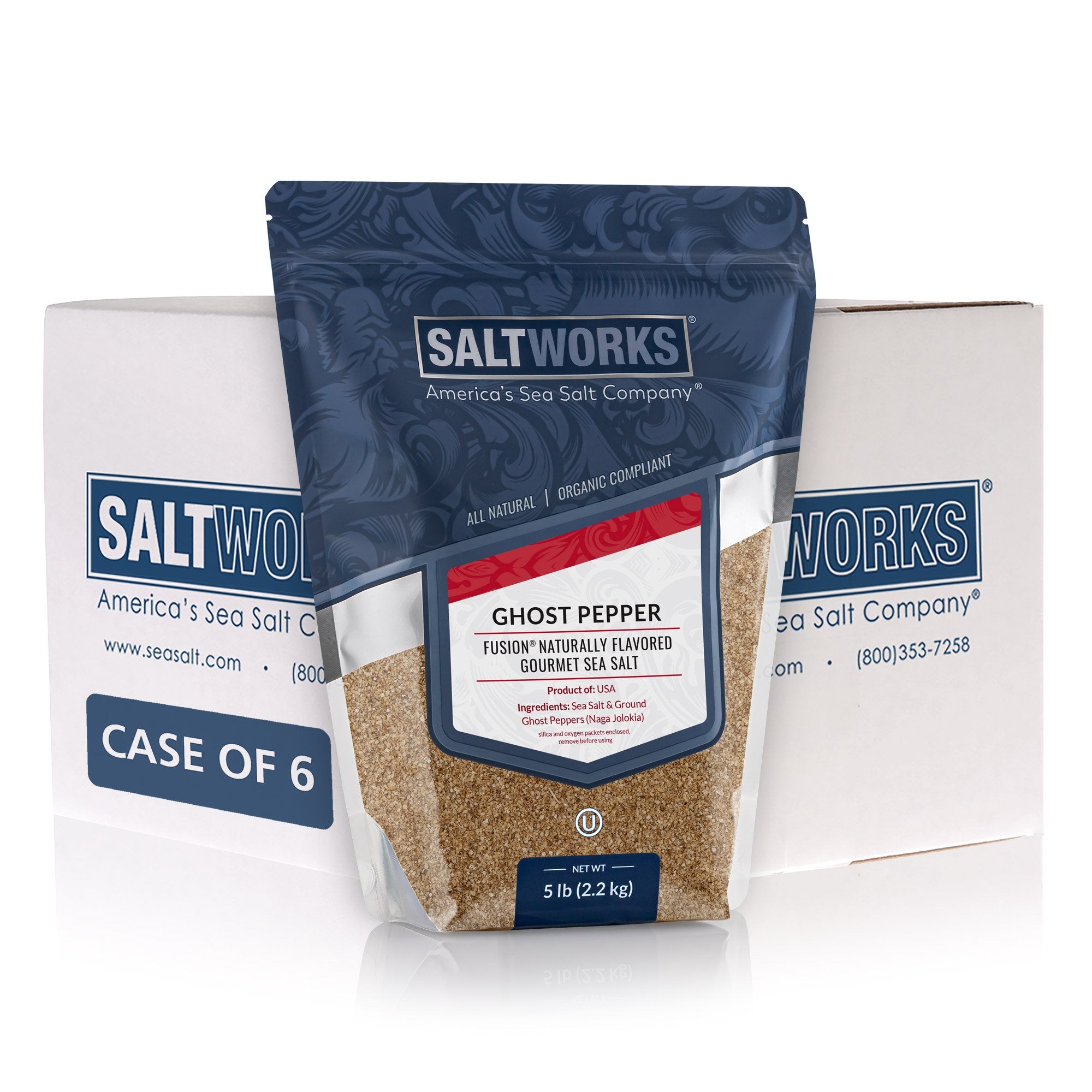 Ghost Pepper Salt Fusion® Flavored Sea Salt (Wholesale)