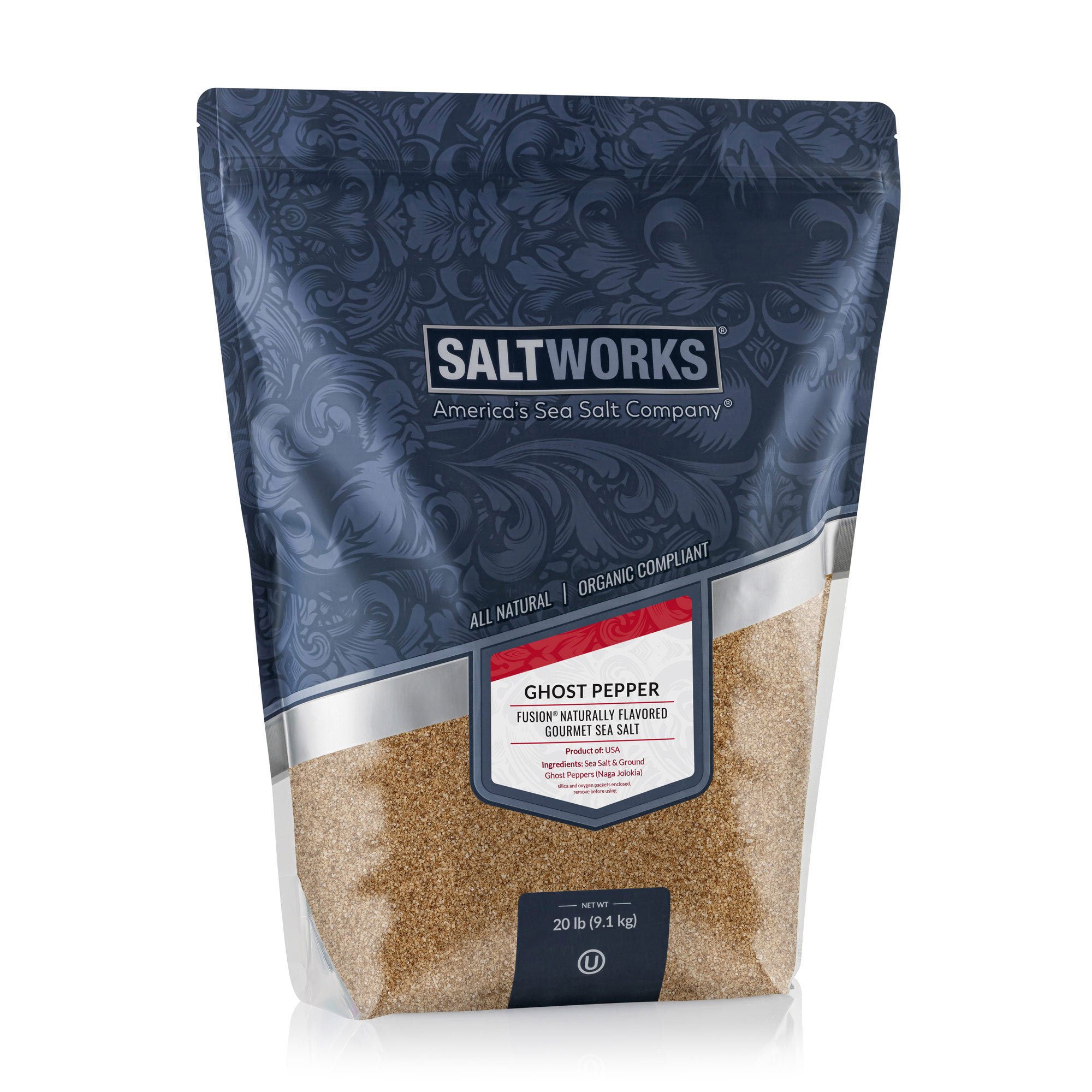 Ghost Pepper Salt Fusion® Flavored Sea Salt (Wholesale)